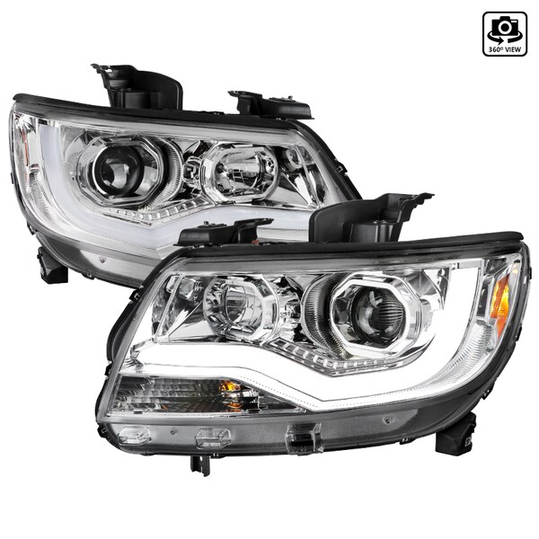 Spec-D Tuning Chevy Colorado Led Projector Headlight Chrome With Clear Lens 15-20 2LHP-COL15-TM - main